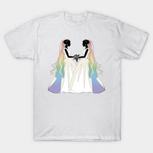 Lesbian Pride Ballgown Rainbow Brides T-Shirt